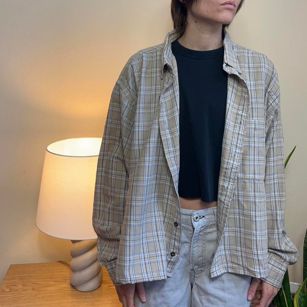 Plaid Cropped Button Up