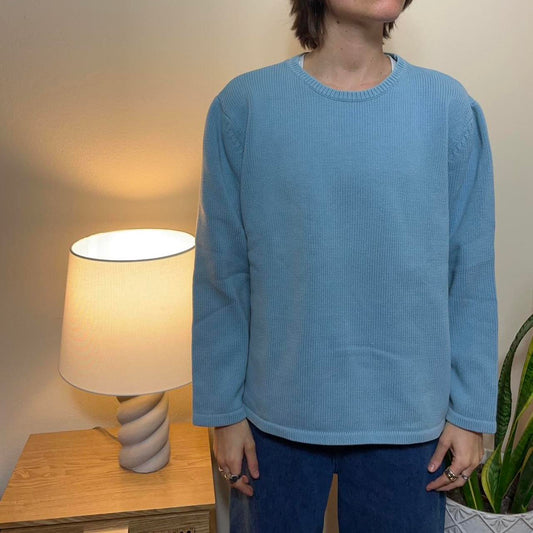 Blue Boxy Knit Shirt